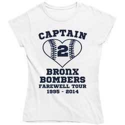 New York Yankees - Bronx Bombers Derek Jeter Retirement - Ladies Fitted Baseball Ladies T Shirt New York Yankees - Bronx Bombers Derek Jeter Retirement - Ladies Fitted Baseball Ladies T Shirt