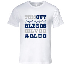 Dallas Cowboys - This Guy Bleeds Silver And Blue T Shirt Dallas Cowboys - This Guy Bleeds Silver And Blue T Shirt