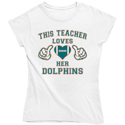 This Teach Loves Her Dolphins Football Heart Ladies T Shirt This Teach Loves Her Dolphins Football Heart Ladies T Shirt