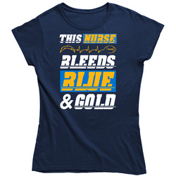 This Nurse Bleeds Blue and Gold Football T Shirt - San Diego Chargers Team Colors Ladies T Shirt This Nurse Bleeds Blue and Gold Football T Shirt - San Diego Chargers Team Colors Ladies T Shirt