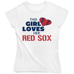 This Girl Loves Her Red Sox Baseball T Shirt - Boston Red Sox Team Colors Ladies T Shirt This Girl Loves Her Red Sox Baseball T Shirt - Boston Red Sox Team Colors Ladies T Shirt