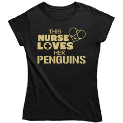 This Nurse Loves Her Penguins Hockey T Shirt - Pittsburgh Penguins Team Colors Ladies T Shirt This Nurse Loves Her Penguins Hockey T Shirt - Pittsburgh Penguins Team Colors Ladies T Shirt