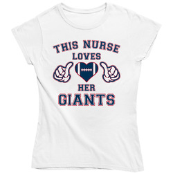 This Nurse Loves Her Giants Football T Shirt - New York Giants Team Colors Ladies T Shirt This Nurse Loves Her Giants Football T Shirt - New York Giants Team Colors Ladies T Shirt