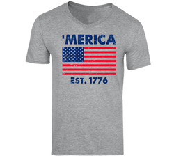 Merica Est 1776 American Flag T Shirt Merica Est 1776 American Flag T Shirt