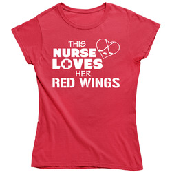 This Nurse Loves Her Red Wings Hockey T Shirt - Detroit Team Colors Ladies T Shirt This Nurse Loves Her Red Wings Hockey T Shirt - Detroit Team Colors Ladies T Shirt