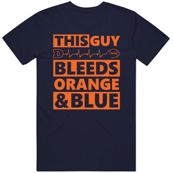 Denver Broncos - This Guy Bleeds Orange And Blue T Shirt Denver Broncos - This Guy Bleeds Orange And Blue T Shirt