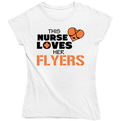 This Nurse Loves Her Flyers Hockey T Shirt - Philadelphia Flyers Team Colors Ladies T Shirt This Nurse Loves Her Flyers Hockey T Shirt - Philadelphia Flyers Team Colors Ladies T Shirt