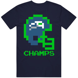 Seahawks Tecmo Super Bowl Champs Helmet Navy T - Seattle T Shirt Seahawks Tecmo Super Bowl Champs Helmet Navy T - Seattle T Shirt