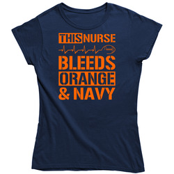 This Nurse Bleeds Orange and Navy Football T Shirt - Auburn Tiger Team Colors Ladies T Shirt This Nurse Bleeds Orange and Navy Football T Shirt - Auburn Tiger Team Colors Ladies T Shirt