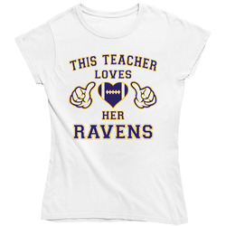This Teacher Loves Her Ravens Football T Shirt - Baltimore Ravens Team Colors Ladies T Shirt This Teacher Loves Her Ravens Football T Shirt - Baltimore Ravens Team Colors Ladies T Shirt