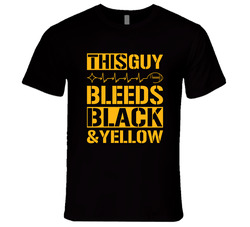 Pittsburgh This Guy Bleeds Black and Yellow Football T Shirt - Steelers T Shirt Pittsburgh This Guy Bleeds Black and Yellow Football T Shirt - Steelers T Shirt