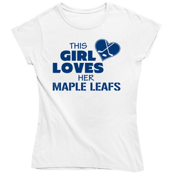 This Girl Loves Her Maple Leafs Hockey T Shirt - Toronto Maple Leafs Team Colors Ladies T Shirt This Girl Loves Her Maple Leafs Hockey T Shirt - Toronto Maple Leafs Team Colors Ladies T Shirt