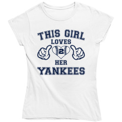 This Girl Loves Her New York Yankees Heart Baseball Ladies T Shirt This Girl Loves Her New York Yankees Heart Baseball Ladies T Shirt