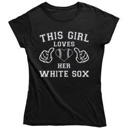 This Girl Loves Her Chicago White Sox Baseball Heart Ladies T Shirt