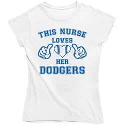 This Nurse Loves Her Dodgers Baseball T Shirt - Los Angeles Dodgers Team Colors Ladies T Shirt This Nurse Loves Her Dodgers Baseball T Shirt - Los Angeles Dodgers Team Colors Ladies T Shirt