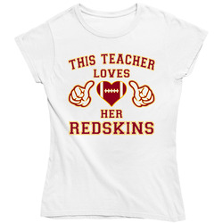 This Teacher Loves Her Redskins Football T Shirt - Washington Redskins Team Colors Ladies T Shirt This Teacher Loves Her Redskins Football T Shirt - Washington Redskins Team Colors Ladies T Shirt