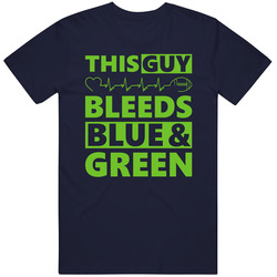Seattle Seahawks- This Guy Bleeds Blue And Green T Shirt Seattle Seahawks- This Guy Bleeds Blue And Green T Shirt