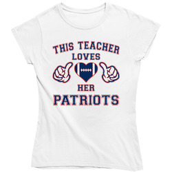 This Teacher Loves Her Patriots Football T Shirt - New England Patriots Team Colors Ladies T Shirt This Teacher Loves Her Patriots Football T Shirt - New England Patriots Team Colors Ladies T Shirt