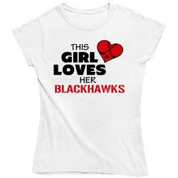 This Girl Loves Her Blackhawks Hockey T Shirt - Chicago Blackhawks Team Colors Ladies T Shirt This Girl Loves Her Blackhawks Hockey T Shirt - Chicago Blackhawks Team Colors Ladies T Shirt