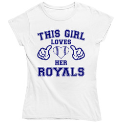 This Girl Loves Her Kansas City Royals Baseball Heart Ladies T Shirt
