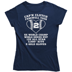 New York Yankees - Bronx Bombers Derek Jeter Retirement - Ladies Fitted Baseball Tee Ladies T Shirt