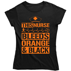 This Nurse Bleeds Orange and Black Baseball T Shirt - San Francisco Giants Team Colors Ladies T Shirt