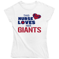 This Nurse Loves Her Giants Football T Shirt - New York Giants Team Colors Ladies T Shirt This Nurse Loves Her Giants Football T Shirt - New York Giants Team Colors Ladies T Shirt