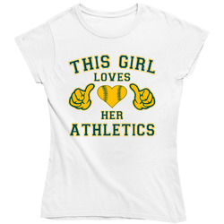 This Girl Loves Her Oakland Athletics Baseball Heart Ladies T Shirt