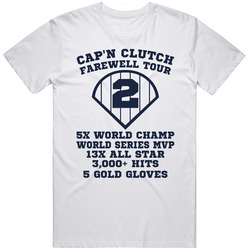 Derek Jeter Ny Yankees Farewell Tour Captain Clutch Baseball T Shirt