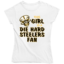This Girl is a Die Hard Steelers Fan Football T Shirt - Pittsburgh Steelers Team Colors Ladies T Shirt