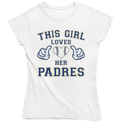 This Girl Loves Her San Diego Padres Baseball Heart Ladies T Shirt
