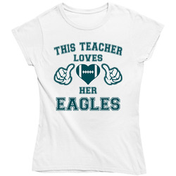 This Teacher Loves Her Eagles Football T Shirt - Philadelphia Eagles Team Colors Ladies T Shirt This Teacher Loves Her Eagles Football T Shirt - Philadelphia Eagles Team Colors Ladies T Shirt