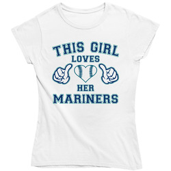 This Girl Loves Her Seattle Mariners Baseball Heart Ladies T Shirt