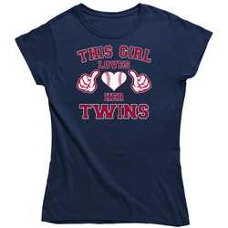 This Girl Loves His Minnesota Twins Baseball Ladies T Shirt