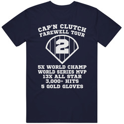 Derek Jeter Ny Yankees Farewell Tour Captain Clutch Baseball T Shirt