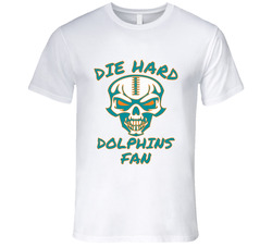 Die Hard Dolphins Fan Football T Shirt - Miami Dolphins Team Colors T Shirt