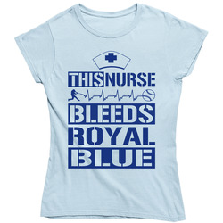 This Nurse Bleeds Royal Blue Baseball T Shirt - Kansas City Royals Team Colors Ladies T Shirt