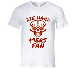 Die Hard 49ers Fan Football T Shirt - San Francisco 49ers Team Colors T Shirt