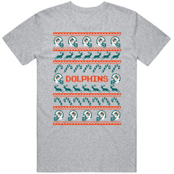 Dolphins Football Ugly Christmas Sweater T Shirt - Miami Dolphins Team Colors T Shirt