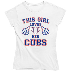This Girl Loves Her Chicago Cubs Baseball Heart Ladies T Shirt