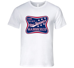 4th of July Star Spangled Hammered T Shirt - Miller High Life T Shirt