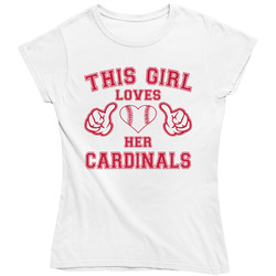 This Girl Loves Her St. Louis Cardinals Baseball Heart Ladies T Shirt