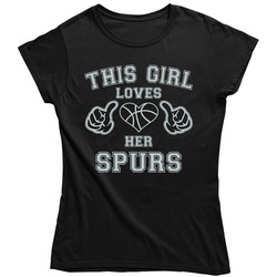 This Girl Loves Her San Antonio Spurs Basketball Ladies T Shirt