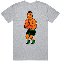 Mike Tyson 8 Bit Mike Tyson's Punch Out Boxing Video Game Grey T Shirt