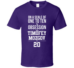 On A Scale Of One To Ten My Obsession With Timofey Mozgov Is 20 Los Angeles Basketball Fan T Shirt