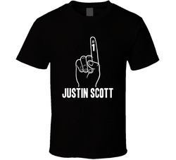 Justin Scott Number 1 Finger Columbus Hockey Team Fan T Shirt