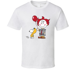 Snoopy Charlie Brown Penuts Pennywise Steven King's It Parody Fan T Shirt