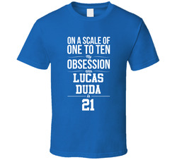 On A Scale Of One To Ten My Obsession With Lucas Duda Is 21 New York Baseball Fan T Shirt On A Scale Of One To Ten My Obsession With Lucas Duda Is 21 New York Baseball Fan T Shirt