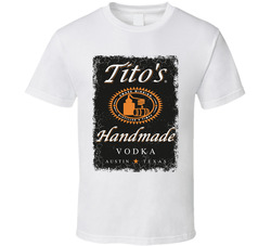 Tito's Handmade Vodka Logo Bottle Label Drinking Booze Party T Shirt Tito's Handmade Vodka Logo Bottle Label Drinking Booze Party T Shirt