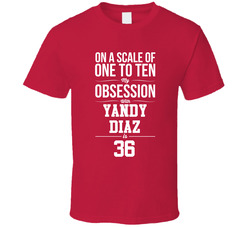 On A Scale Of One To Ten My Obsession With Yandy Diaz Dl10 Is 36 Cleveland Baseball Fan T Shirt On A Scale Of One To Ten My Obsession With Yandy Diaz Dl10 Is 36 Cleveland Baseball Fan T Shirt